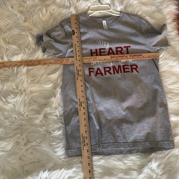 Bella Canvas size medium with graphic, my heart belongs to a farmer - Picture 4 of 6